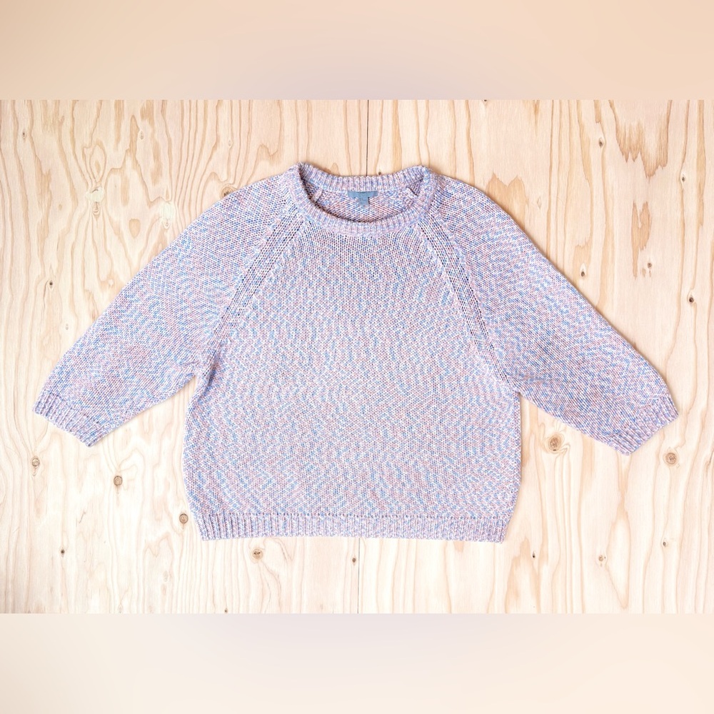 cos 100% cotton pastel knit sweater - light pink and blue - M EUC